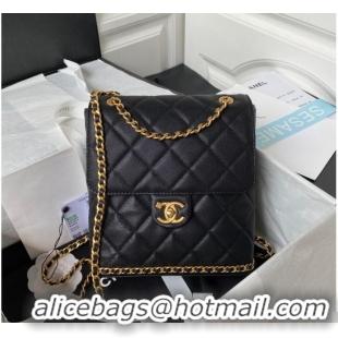 Famous Brand Chanel SMALL BACKPACK AS4490 black