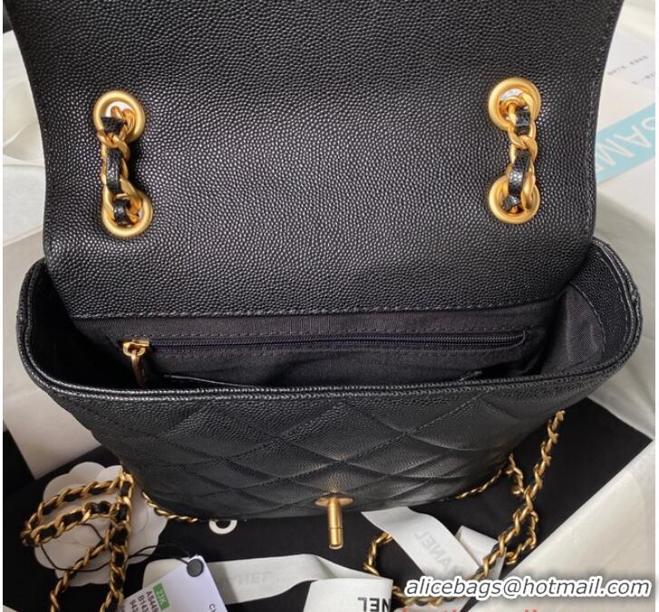 Famous Brand Chanel SMALL BACKPACK AS4490 black