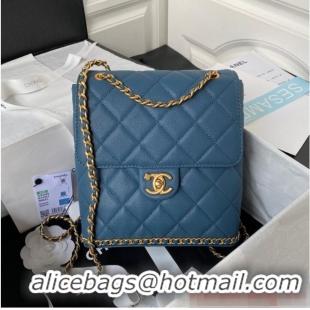 Buy Inexpensive Chanel SMALL BACKPACK AS4490 Blue