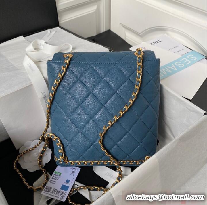 Buy Inexpensive Chanel SMALL BACKPACK AS4490 Blue