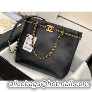 Best Price Chanel Original Leather Vintage Tote Shopping Bag AS2374 Black