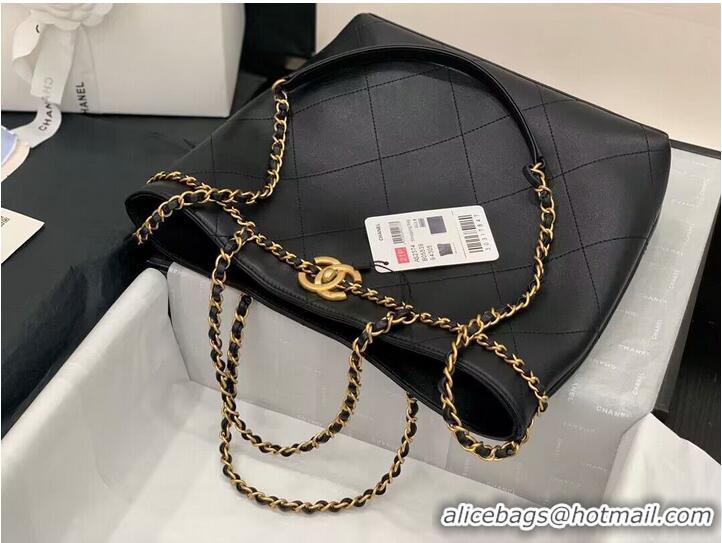 Best Price Chanel Original Leather Vintage Tote Shopping Bag AS2374 Black