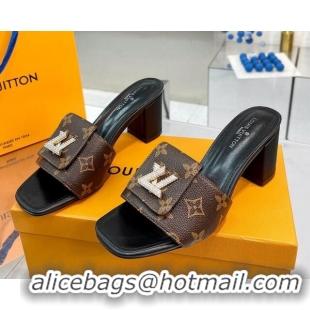 Most Popular Louis Vuitton Monogram Canvas Heel Slide Sandals with Foldover Crystals 1013014