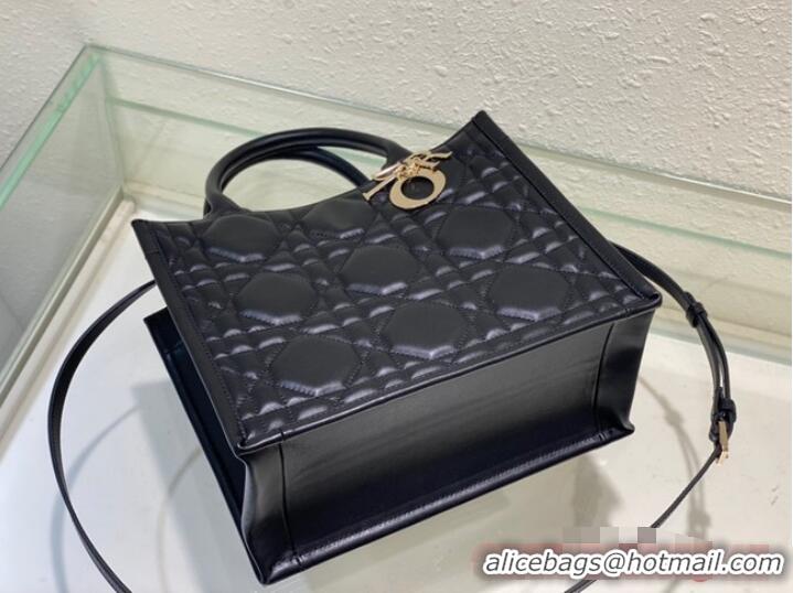 Well Crafted SMALL DIOR BOOK TOTE Black Calfskin M1295ZG