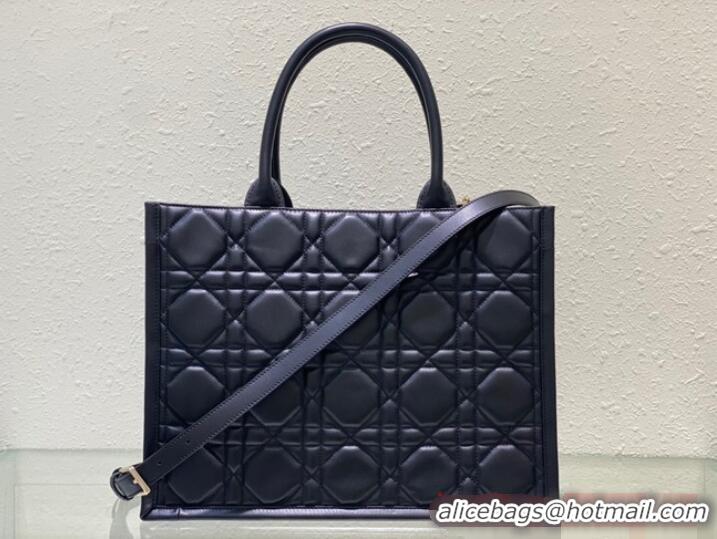 Top Quality MEDIUM DIOR BOOK TOTE Black Calfskin M1296ZG