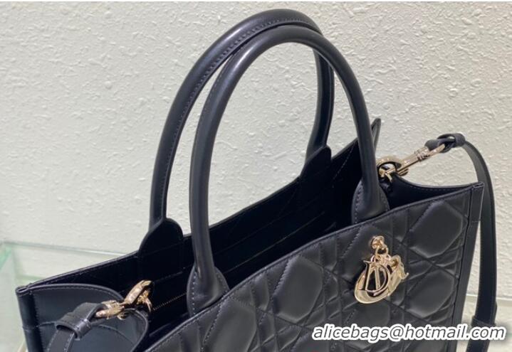 Top Quality MEDIUM DIOR BOOK TOTE Black Calfskin M1296ZG