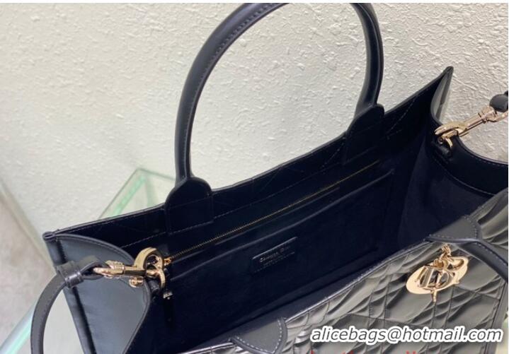 Top Quality MEDIUM DIOR BOOK TOTE Black Calfskin M1296ZG