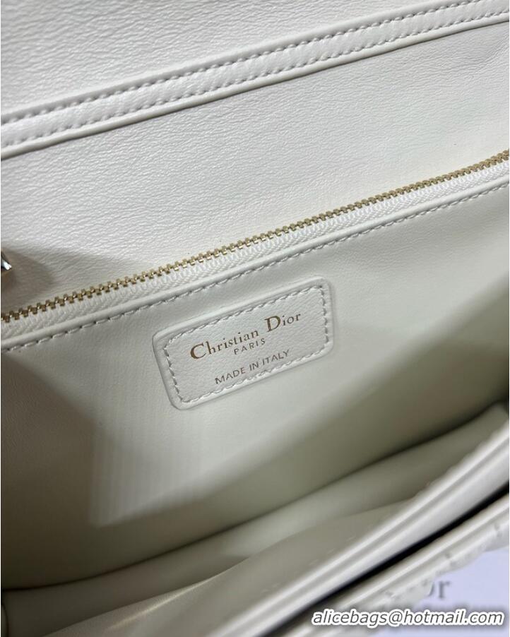 Reasonable Price MISS DIOR TOP HANDLE BAG Latte Cannage Lambskin M0997ONG White