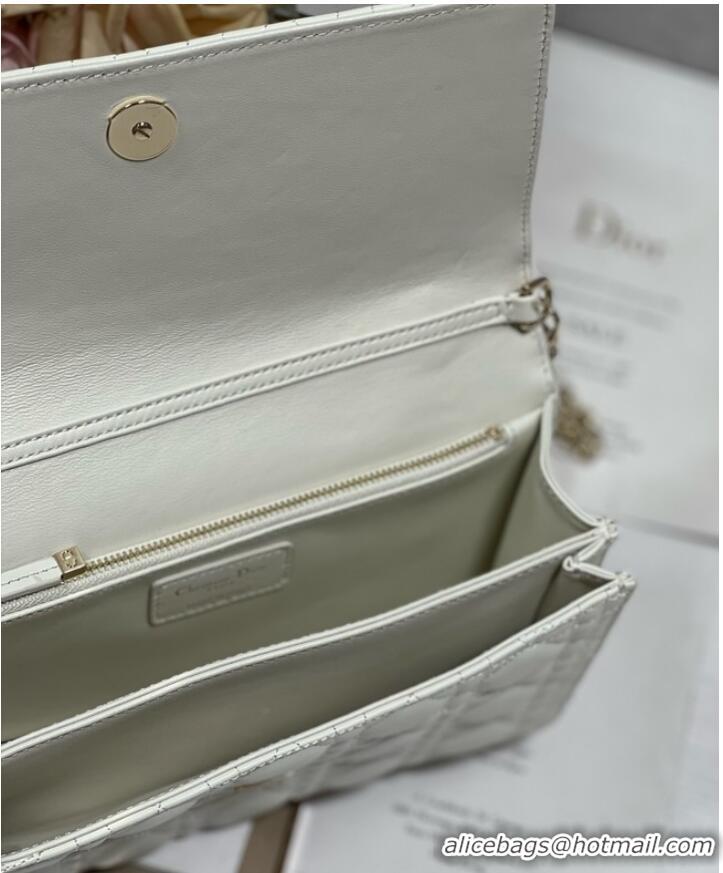 Reasonable Price MISS DIOR TOP HANDLE BAG Latte Cannage Lambskin M0997ONG White