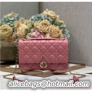 Well Crafted MISS DIOR TOP HANDLE BAG Melocoton Pink Cannage Lambskin M0997ON