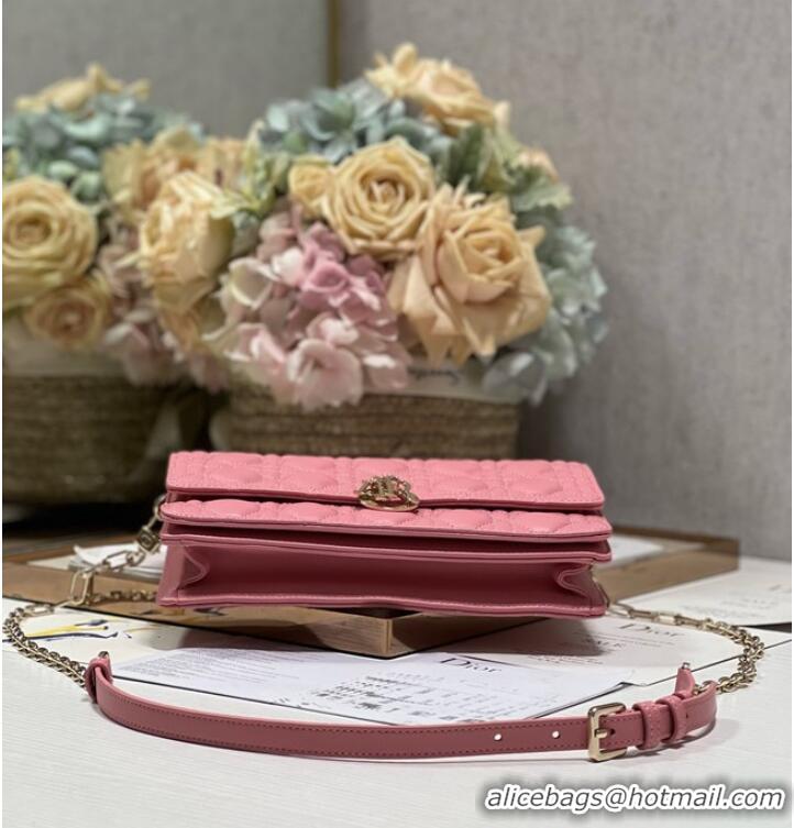 Well Crafted MISS DIOR TOP HANDLE BAG Melocoton Pink Cannage Lambskin M0997ON