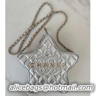 Super Quality Chanel 24C Original Leather Star Bag AS4579 Silver