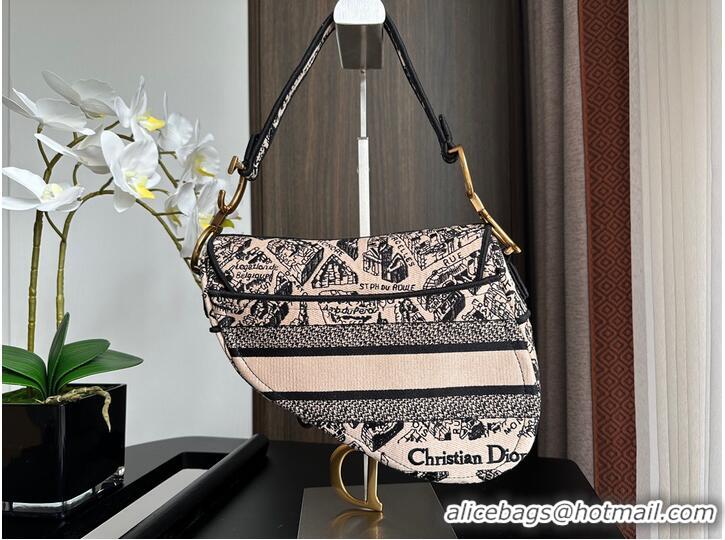 Famous Brand Dior SADDLE BAG Embroidery M0446C-1