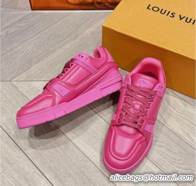 Duplicate Louis Vuitton LV Trainer Sneakers in Calf Leather Pink 025129