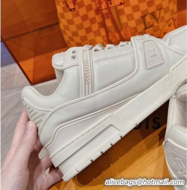 Buy Duplicate Louis Vuitton LV Trainer Sneakers in Calf Leather White 025130