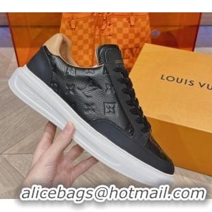 Inexpensive Louis Vuitton Men's Beverly Hills Sneakers in Monogram Grained Leather Black 1025131