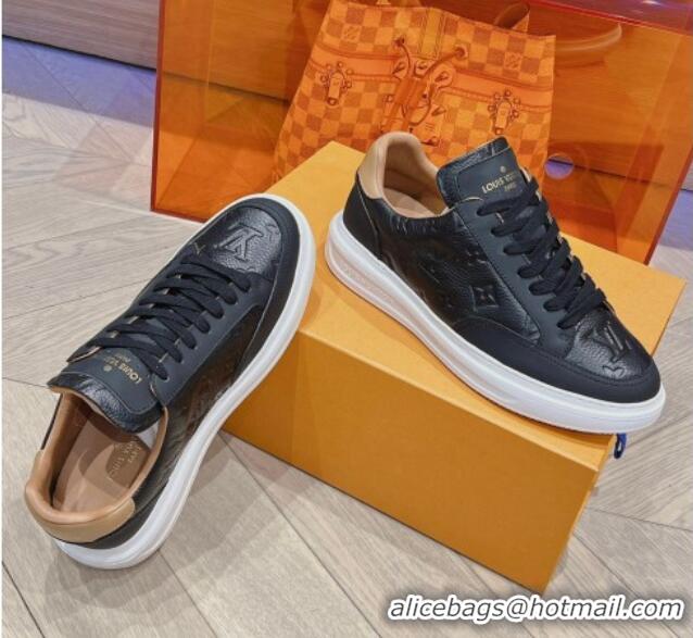 Inexpensive Louis Vuitton Men's Beverly Hills Sneakers in Monogram Grained Leather Black 1025131