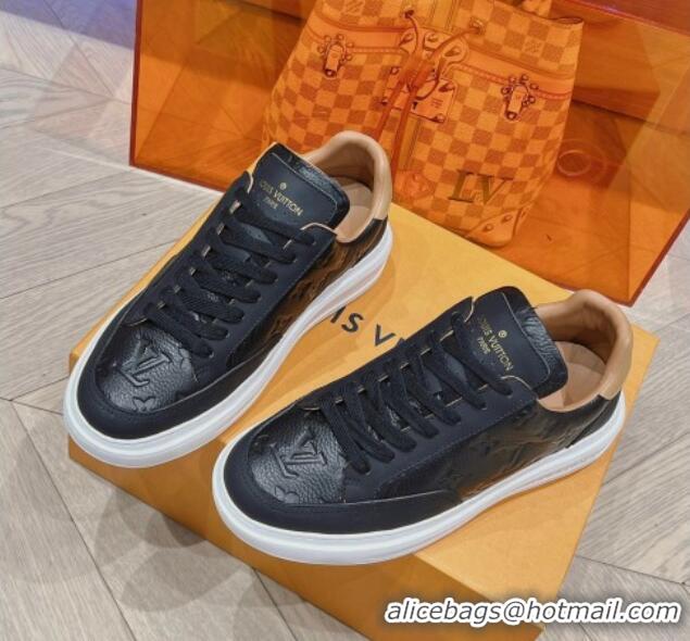 Inexpensive Louis Vuitton Men's Beverly Hills Sneakers in Monogram Grained Leather Black 1025131