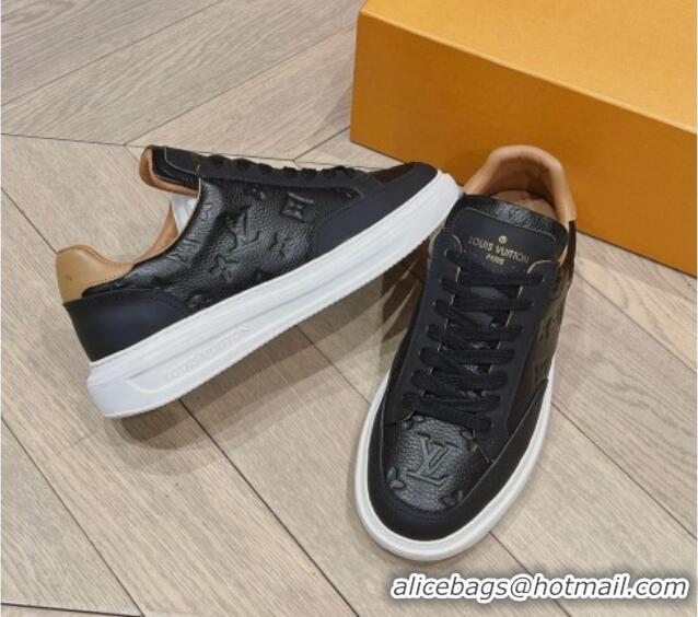 Inexpensive Louis Vuitton Men's Beverly Hills Sneakers in Monogram Grained Leather Black 1025131