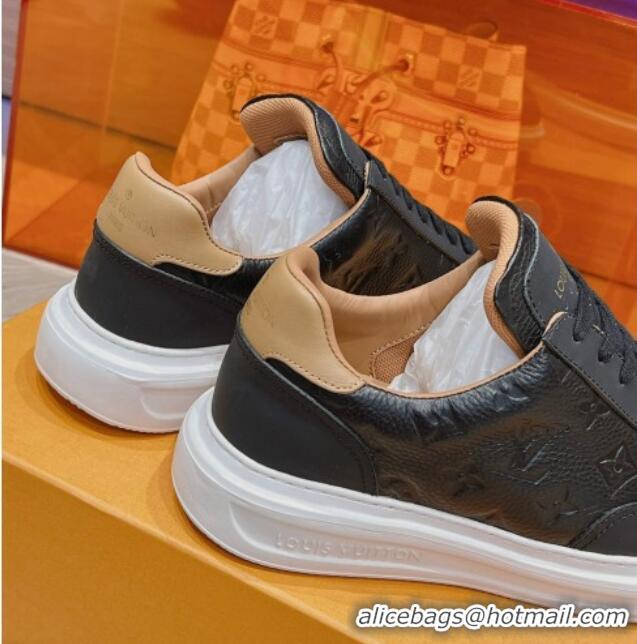 Inexpensive Louis Vuitton Men's Beverly Hills Sneakers in Monogram Grained Leather Black 1025131