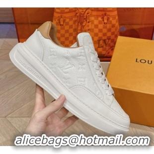 Inexpensive Louis Vuitton Men's Beverly Hills Sneakers in Monogram Grained Leather White 025132