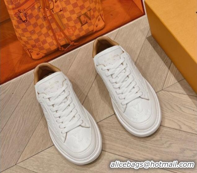 Inexpensive Louis Vuitton Men's Beverly Hills Sneakers in Monogram Grained Leather White 025132