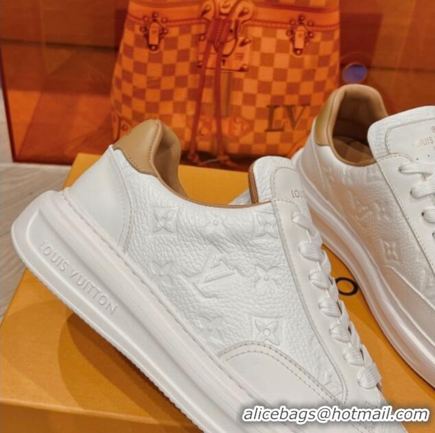 Inexpensive Louis Vuitton Men's Beverly Hills Sneakers in Monogram Grained Leather White 025132