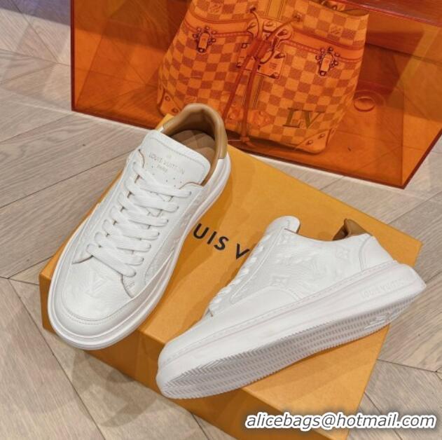 Inexpensive Louis Vuitton Men's Beverly Hills Sneakers in Monogram Grained Leather White 025132