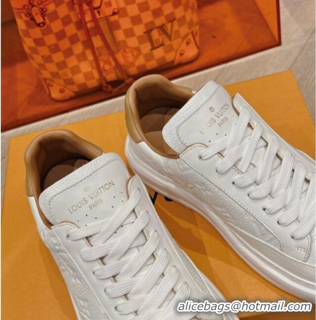 Inexpensive Louis Vuitton Men's Beverly Hills Sneakers in Monogram Grained Leather White 025132