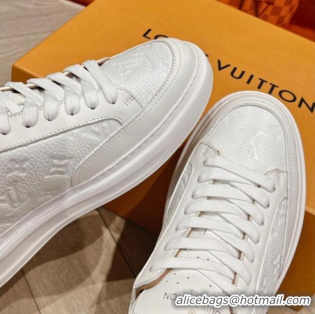 Inexpensive Louis Vuitton Men's Beverly Hills Sneakers in Monogram Grained Leather White 025132