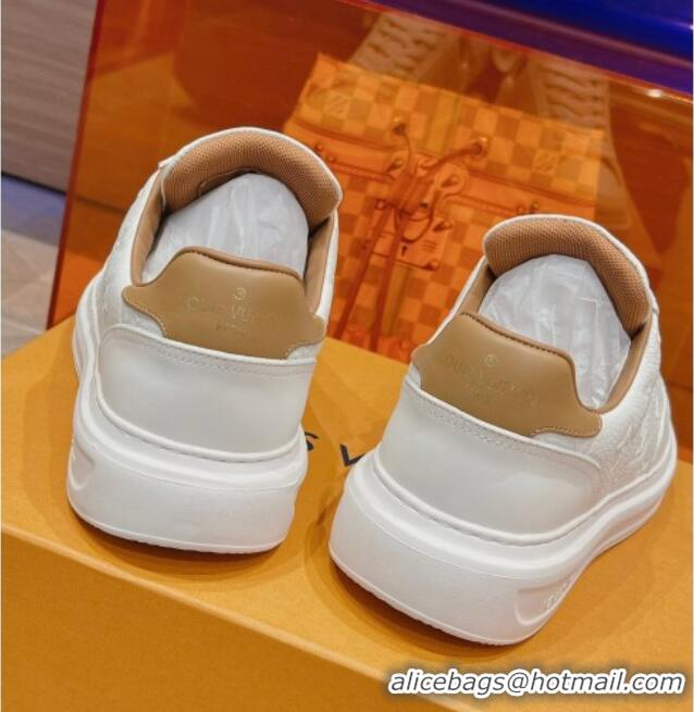 Inexpensive Louis Vuitton Men's Beverly Hills Sneakers in Monogram Grained Leather White 025132