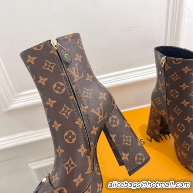 Pretty Style Louis Vuitton Shake Platform Ankle Boots 12cm in Monogram Canvas 026007