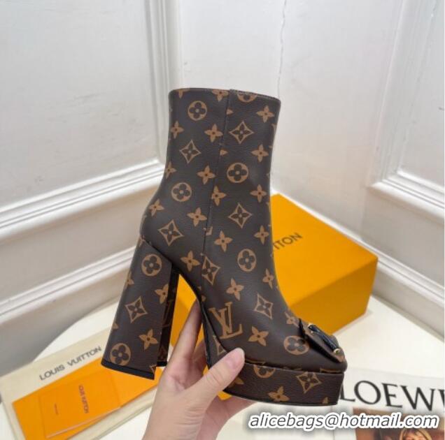 Pretty Style Louis Vuitton Shake Platform Ankle Boots 12cm in Monogram Canvas 026007