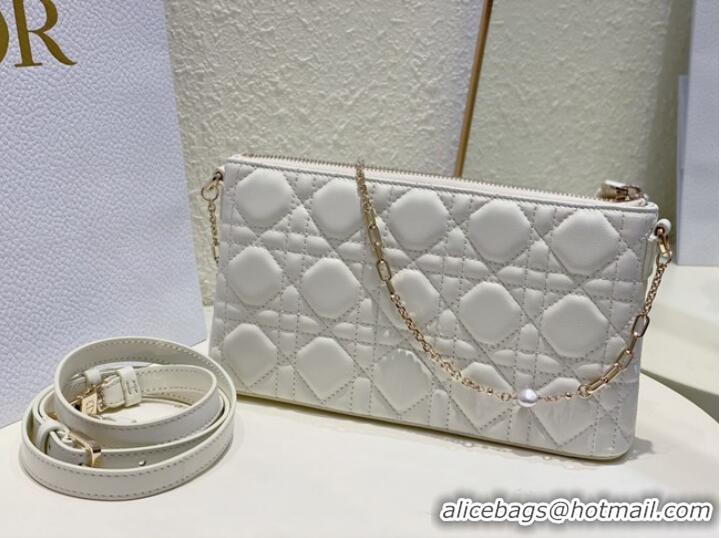 Buy Discount MISS DIOR MIDI MINI BAG white Cannage Lambskin S6006ONM