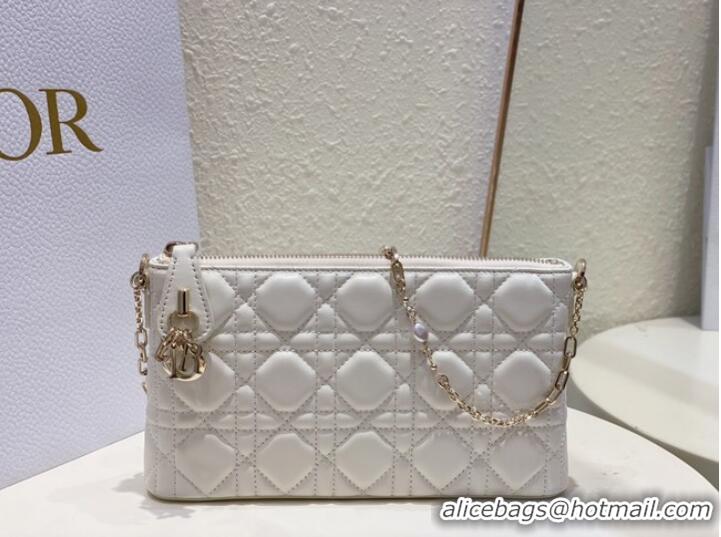 Buy Discount MISS DIOR MIDI MINI BAG white Cannage Lambskin S6006ONM