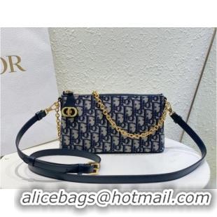 Pretty Style 30 MONTAIGNE DIOR MIDI MINI BAG Blue Dior Oblique Jacquard S2320UTZ