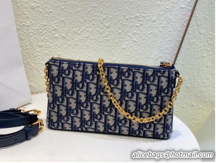 Pretty Style 30 MONTAIGNE DIOR MIDI MINI BAG Blue Dior Oblique Jacquard S2320UTZ