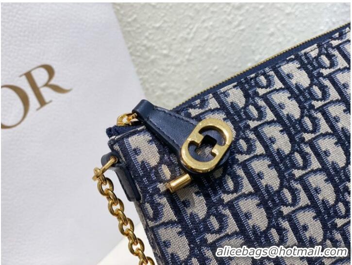 Pretty Style 30 MONTAIGNE DIOR MIDI MINI BAG Blue Dior Oblique Jacquard S2320UTZ