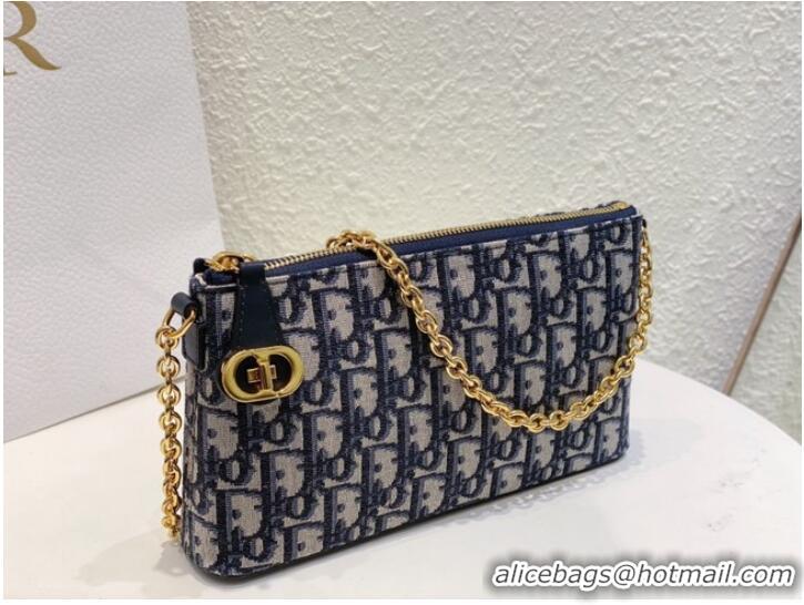 Pretty Style 30 MONTAIGNE DIOR MIDI MINI BAG Blue Dior Oblique Jacquard S2320UTZ