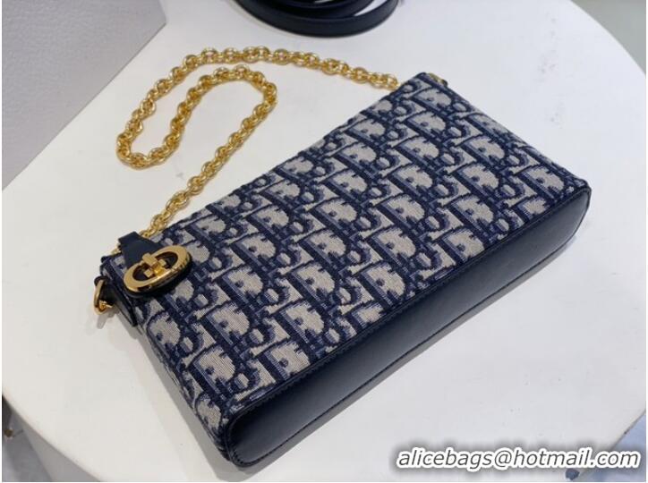 Pretty Style 30 MONTAIGNE DIOR MIDI MINI BAG Blue Dior Oblique Jacquard S2320UTZ