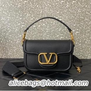 Free Shipping VALENTINO Loco calfskin leather bag B0M98 Black