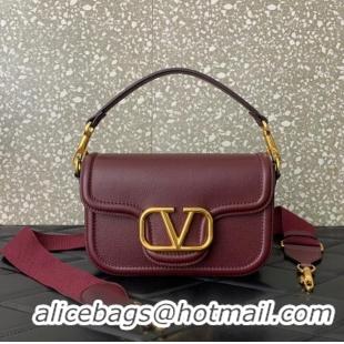 Grade Discount VALENTINO Loco calfskin leather bag B0M98 Wine