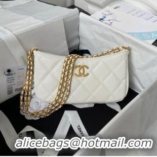 Famous Brand Chanel SMALL HOBO BAG AS4597 White