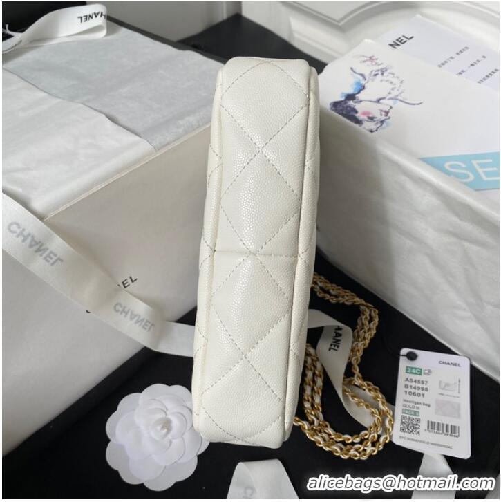 Famous Brand Chanel SMALL HOBO BAG AS4597 White