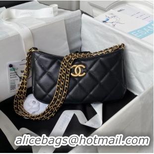 Top Quality Chanel SMALL HOBO BAG AS4597 BLACK