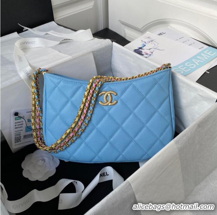 Low Cost Chanel SMALL HOBO BAG AS4612 BLUE