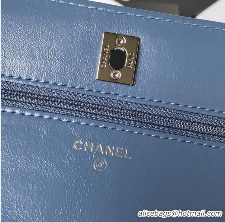 Popular Style Chanel WALLET ON CHAIN AP3645 BLUE