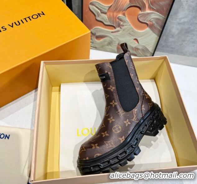 Best Product Louis Vuitton LV Record Ankle Chelsea Boots in Monogram Canvas 104015