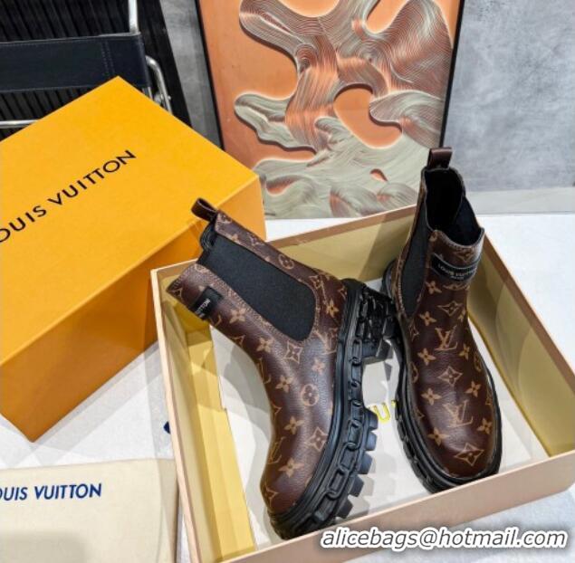 Best Product Louis Vuitton LV Record Ankle Chelsea Boots in Monogram Canvas 104015