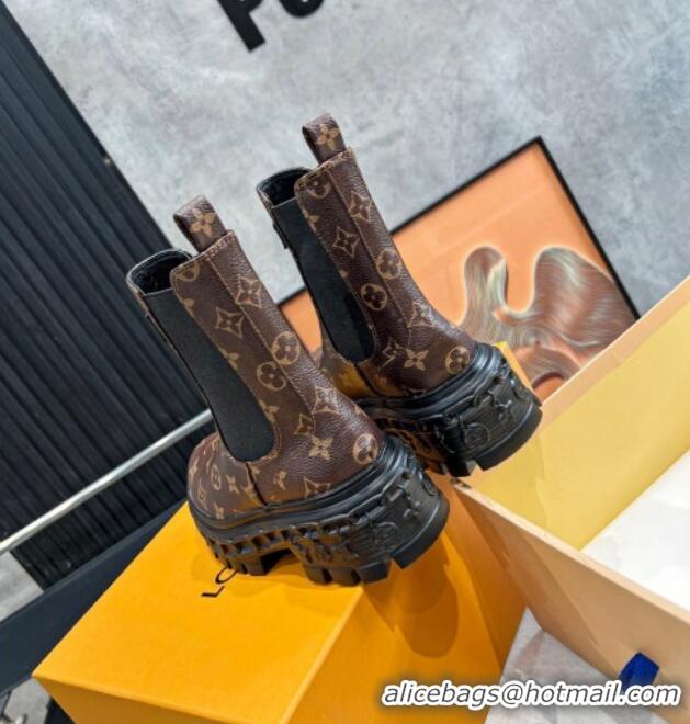 Best Product Louis Vuitton LV Record Ankle Chelsea Boots in Monogram Canvas 104015